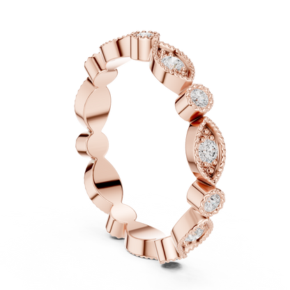 Round Cut Lab Grown Diamond Ring in Rose Gold