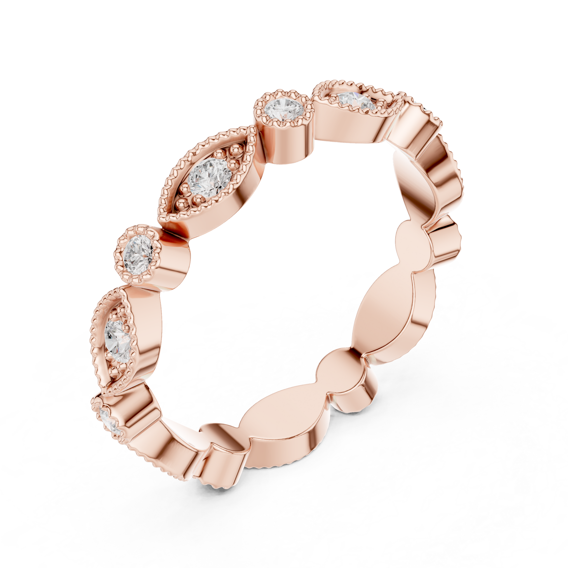 Round Cut Lab Grown Diamond Ring in Rose Gold