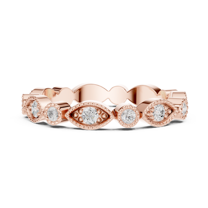 Round Cut Lab Grown Diamond Ring in Rose Gold