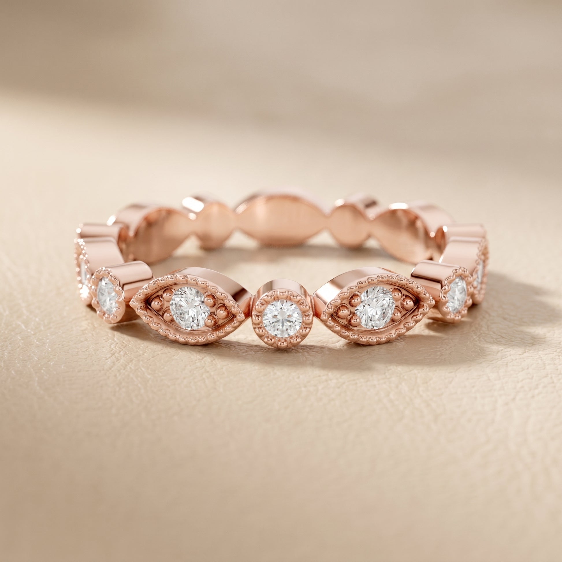 Round Cut Lab Grown Diamond Ring in Rose Gold