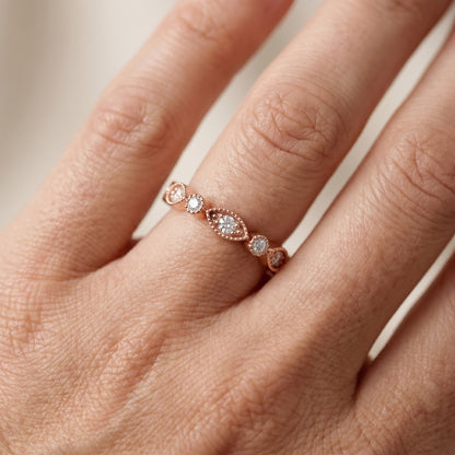 Round Cut Lab Grown Diamond Ring in Rose Gold