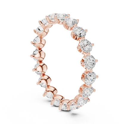 Round Cut Lab Grown Diamond Ring in Rose Gold