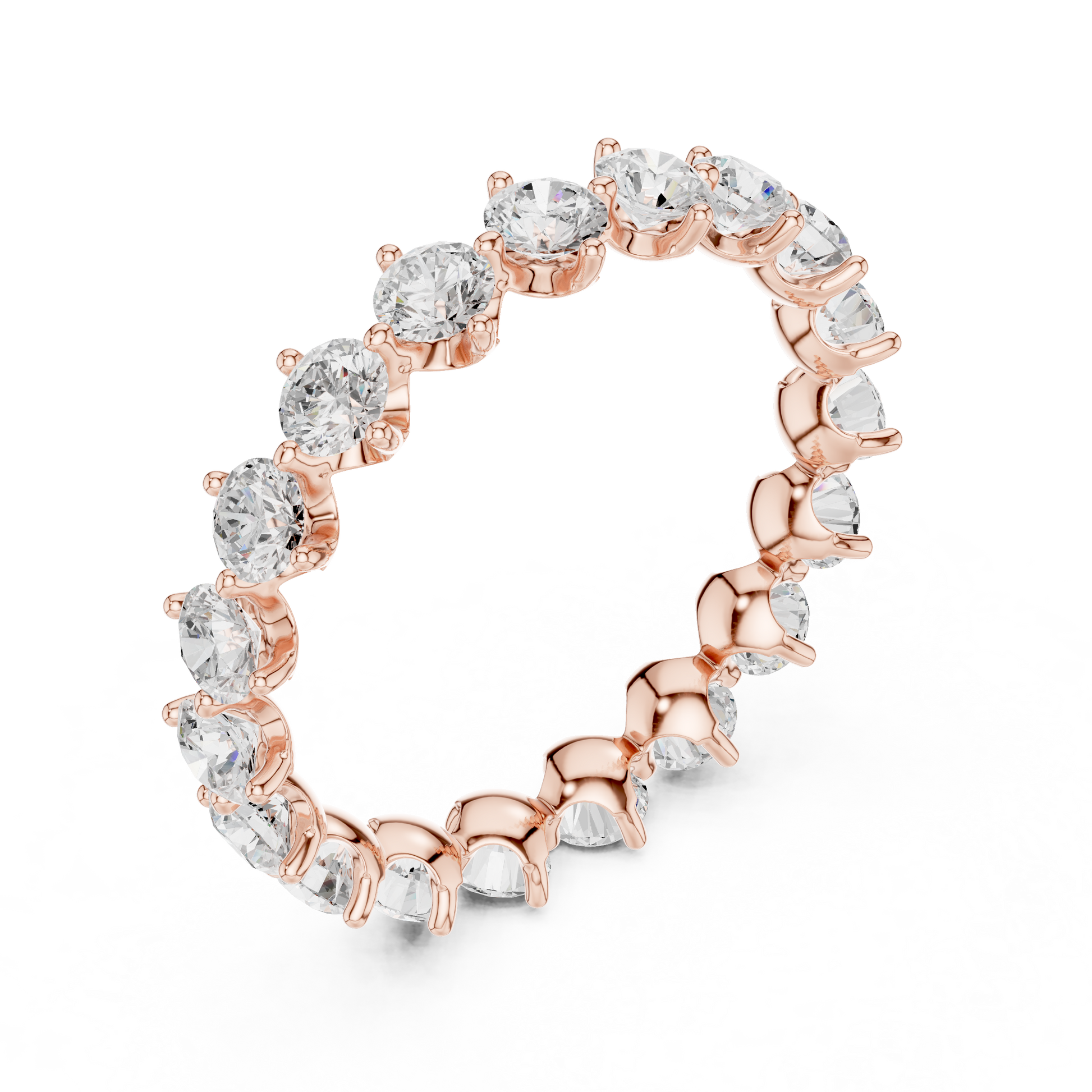 Round Cut Lab Grown Diamond Ring in Rose Gold