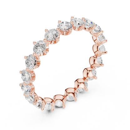 Round Cut Lab Grown Diamond Ring in Rose Gold