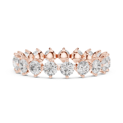 Round Cut Lab Grown Diamond Ring in Rose Gold
