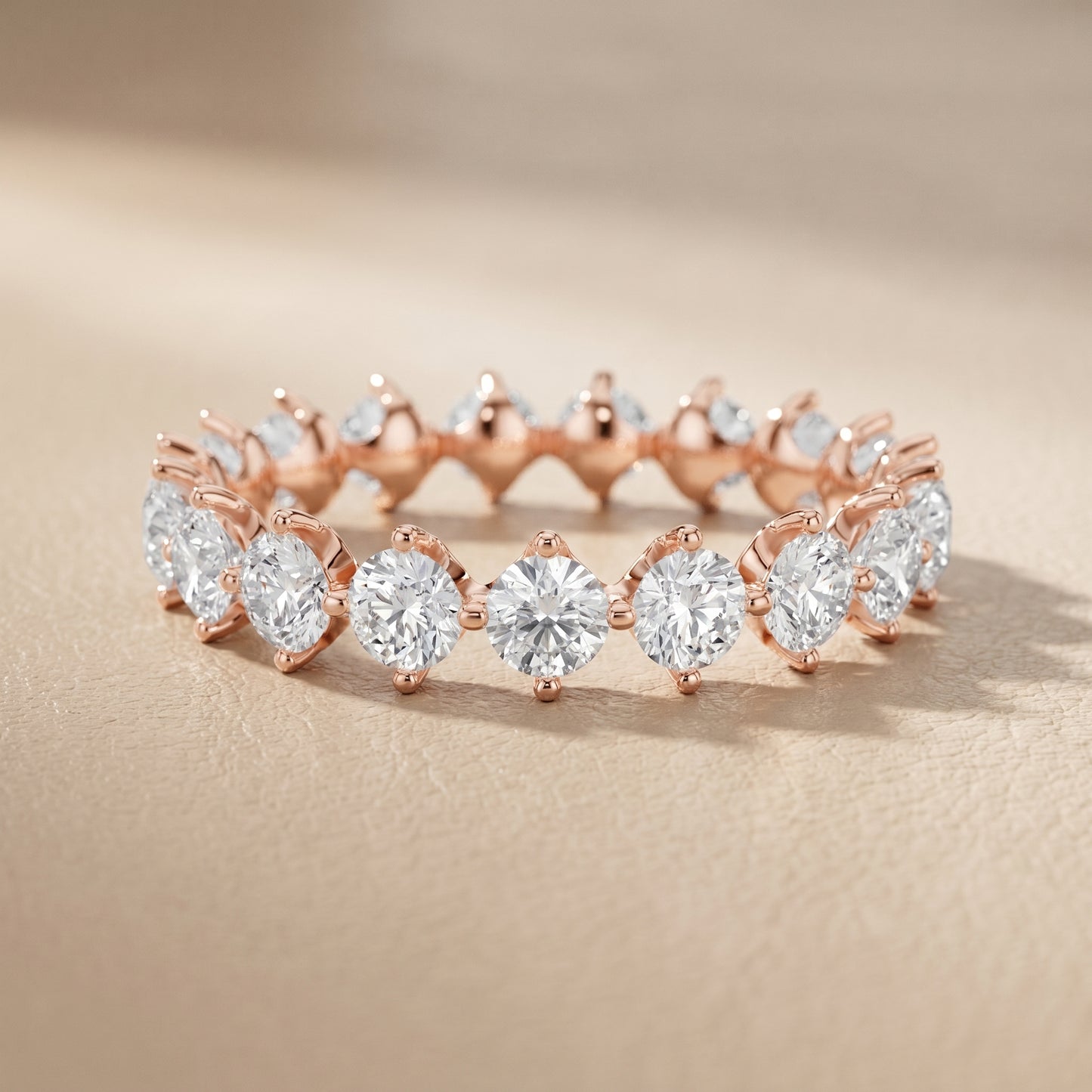 Round Cut Lab Grown Diamond Ring in Rose Gold