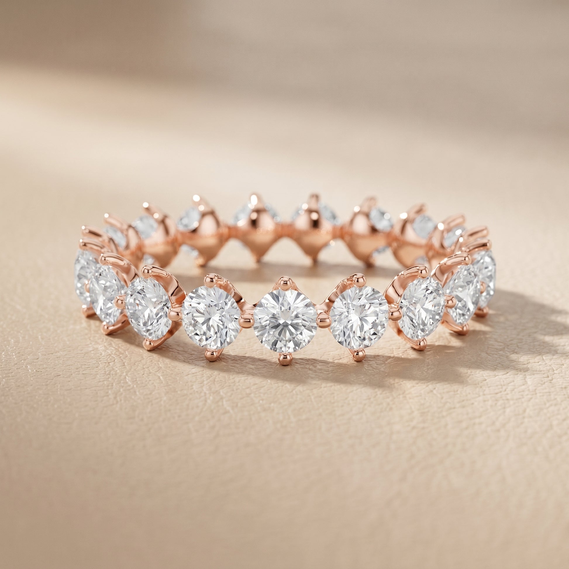 Round Cut Lab Grown Diamond Ring in Rose Gold