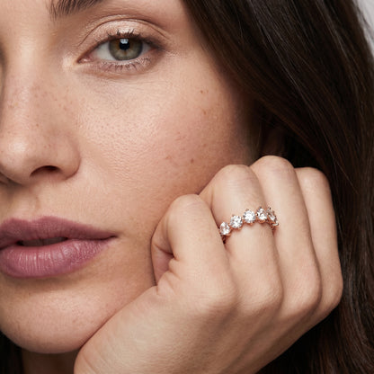 Round Cut Lab Grown Diamond Ring in Rose Gold