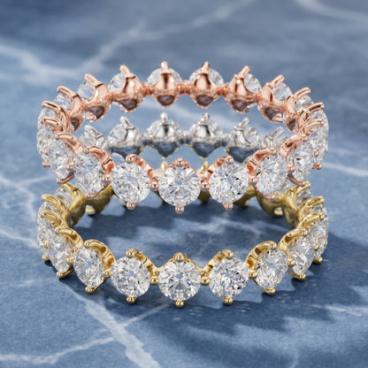 Round Cut Lab Grown Diamond Ring in White Gold