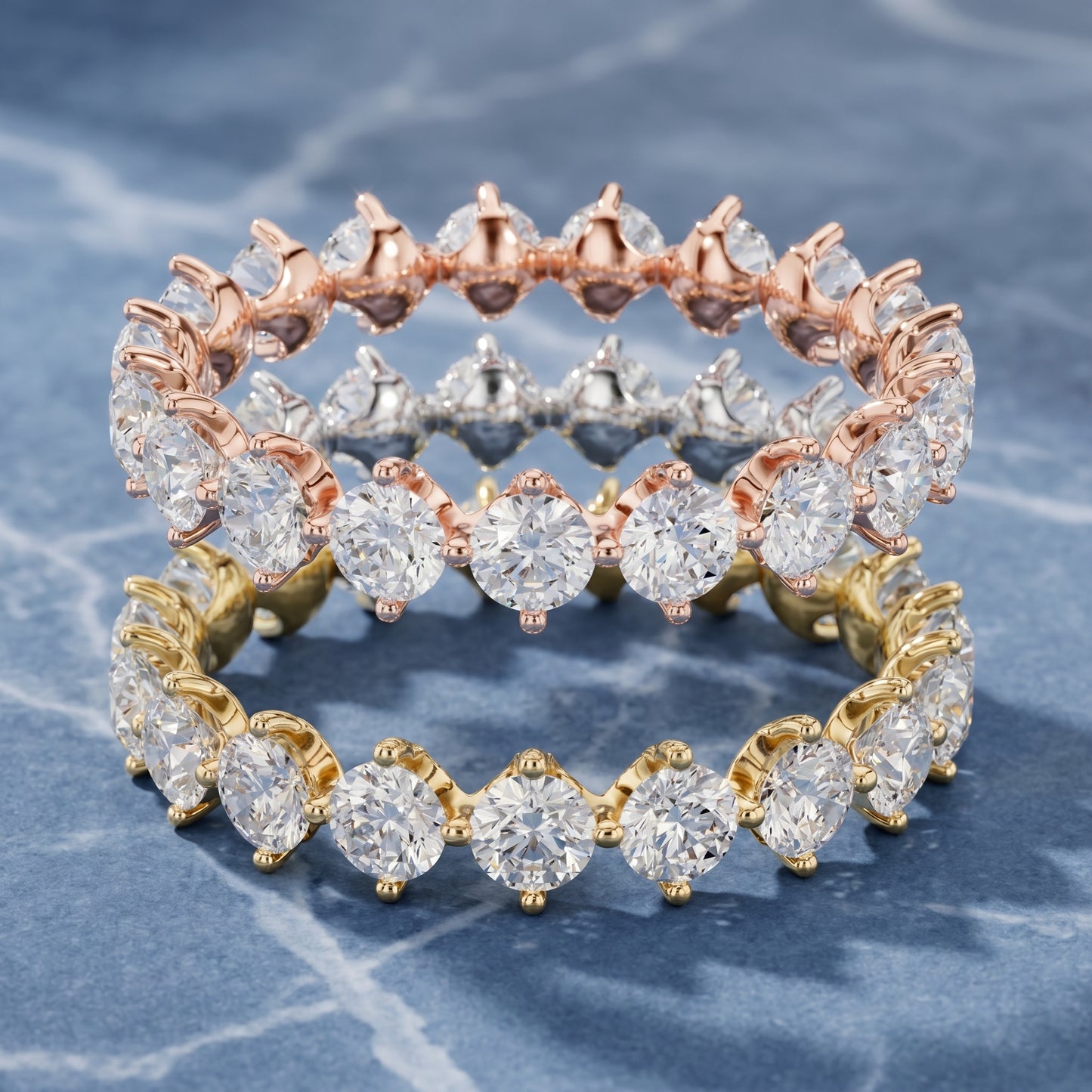 Round Cut Lab Grown Diamond Ring in Silver