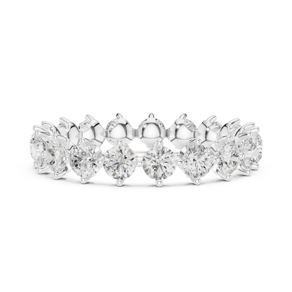 Round Cut Lab Grown Diamond Ring in White Gold
