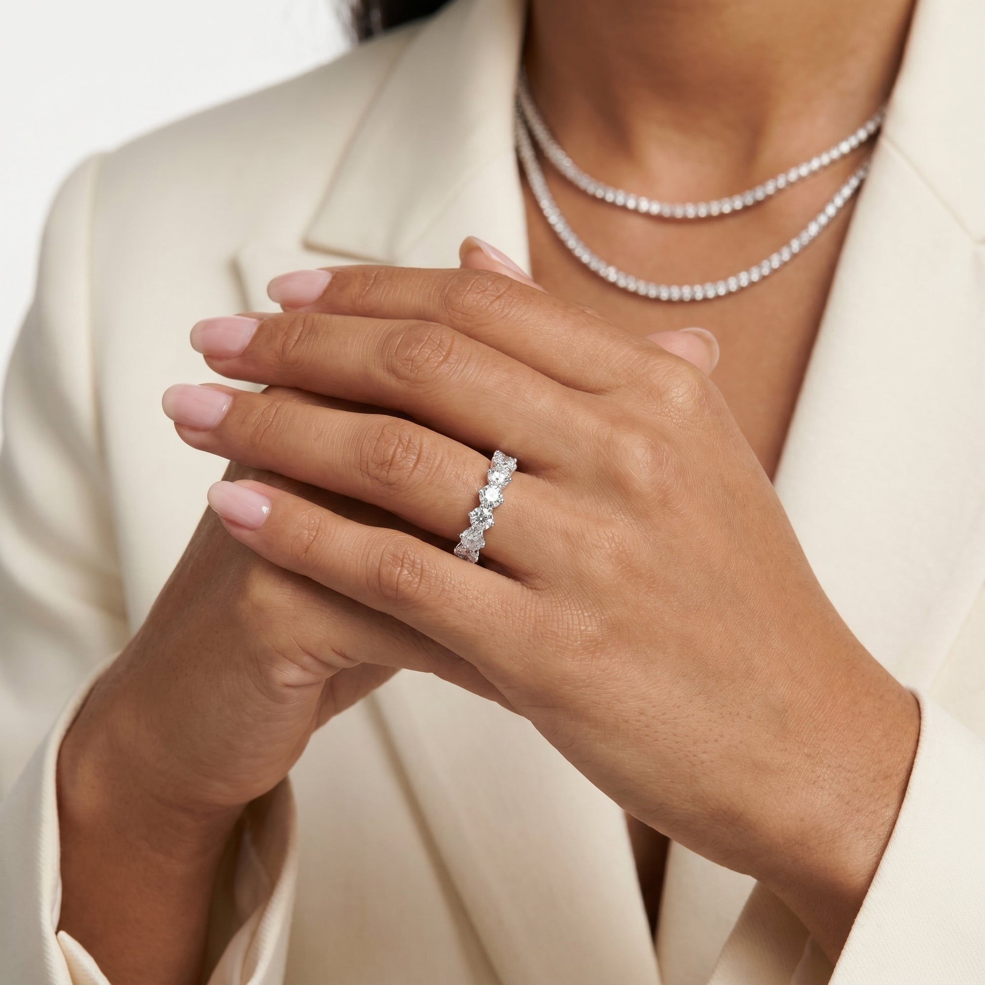 Round Cut Lab Grown Diamond Ring in Platinum