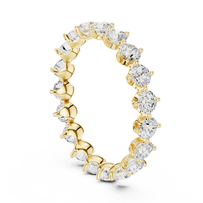 Round Cut Lab Grown Diamond Ring in Yellow Gold