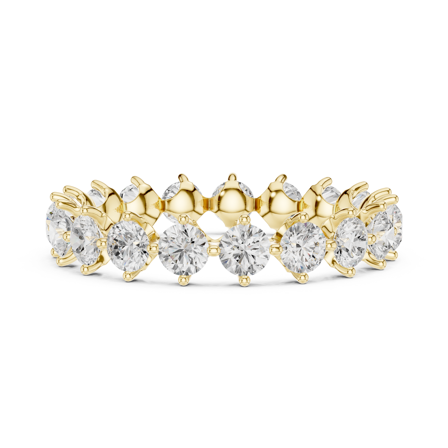 Round Cut Lab Grown Diamond Ring in Yellow Gold