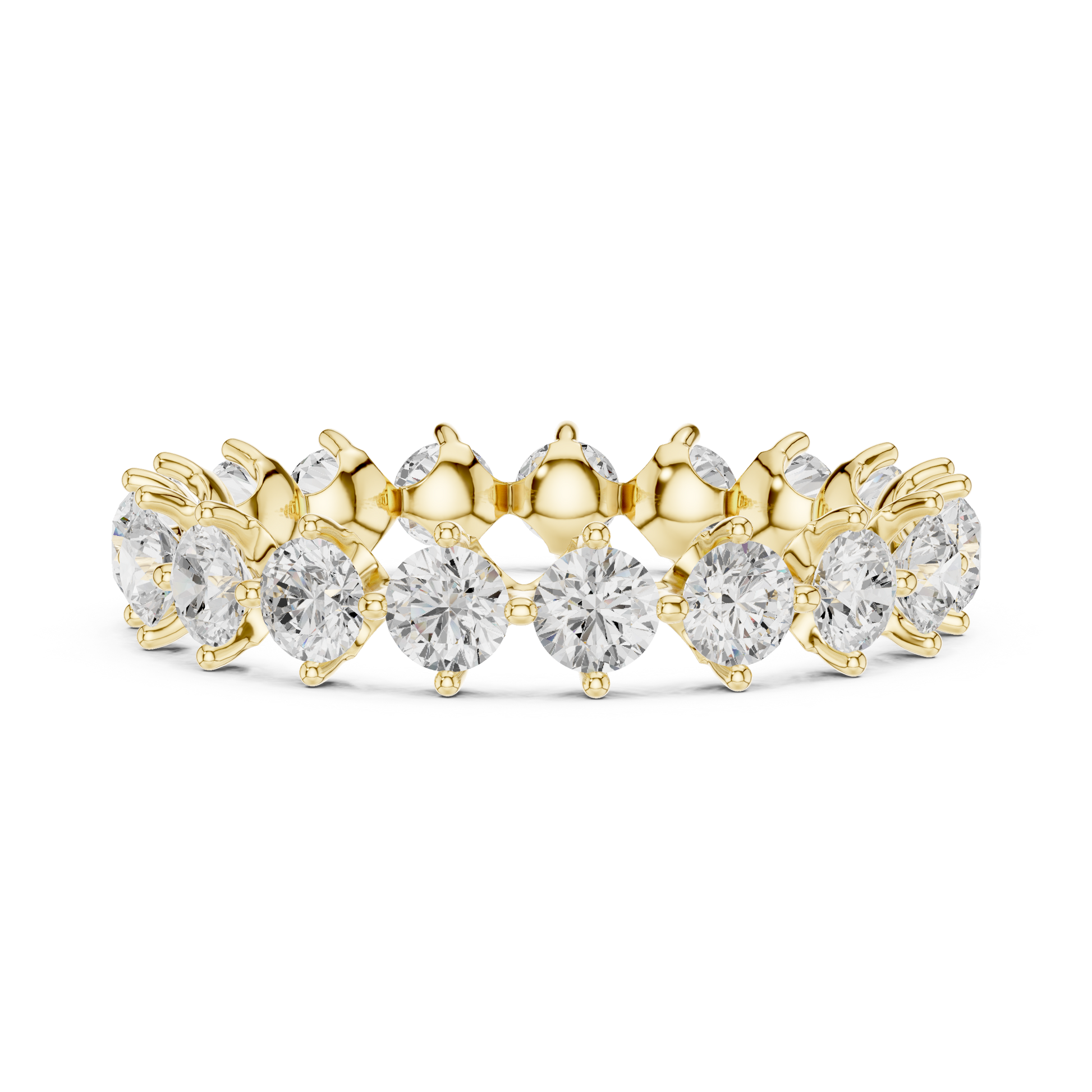 Round Cut Lab Grown Diamond Ring in Yellow Gold