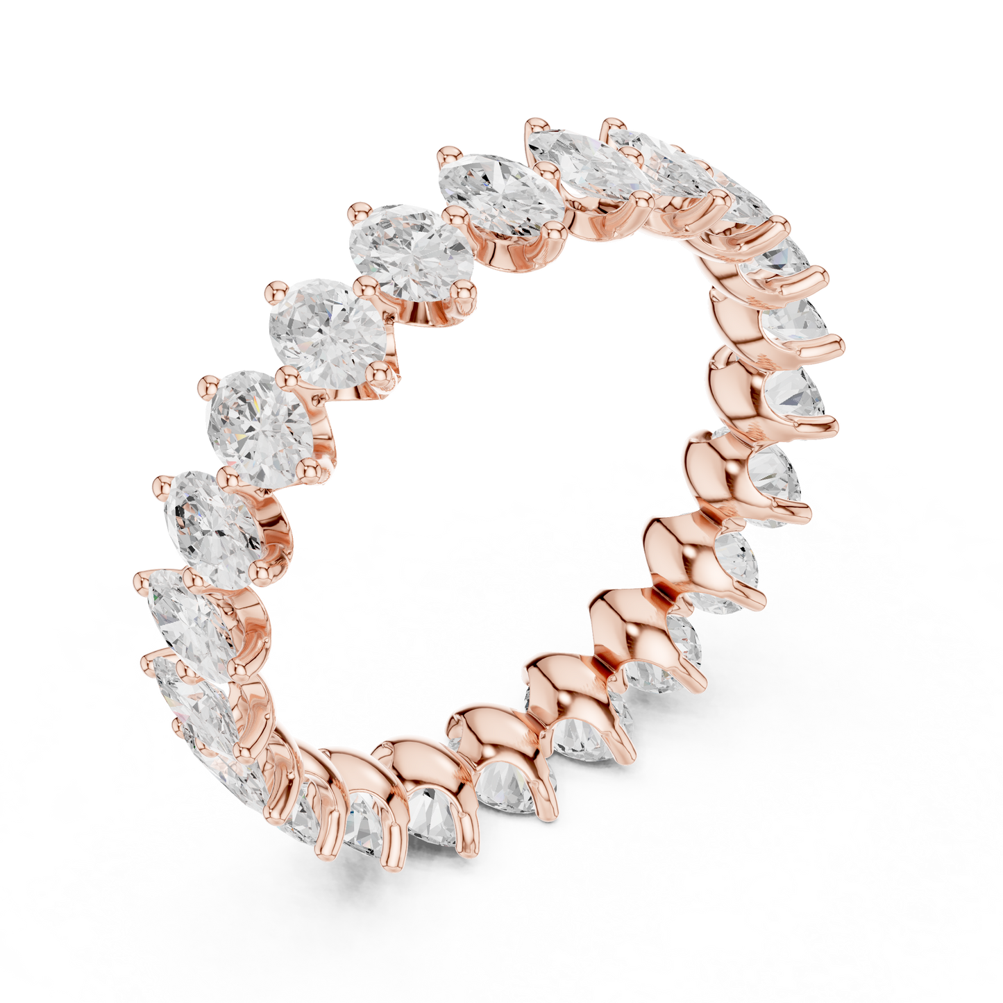 Oval Cut Lab Grown Diamond Ring in Rose Gold