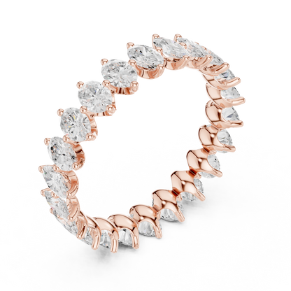 Oval Cut Lab Grown Diamond Ring in Rose Gold