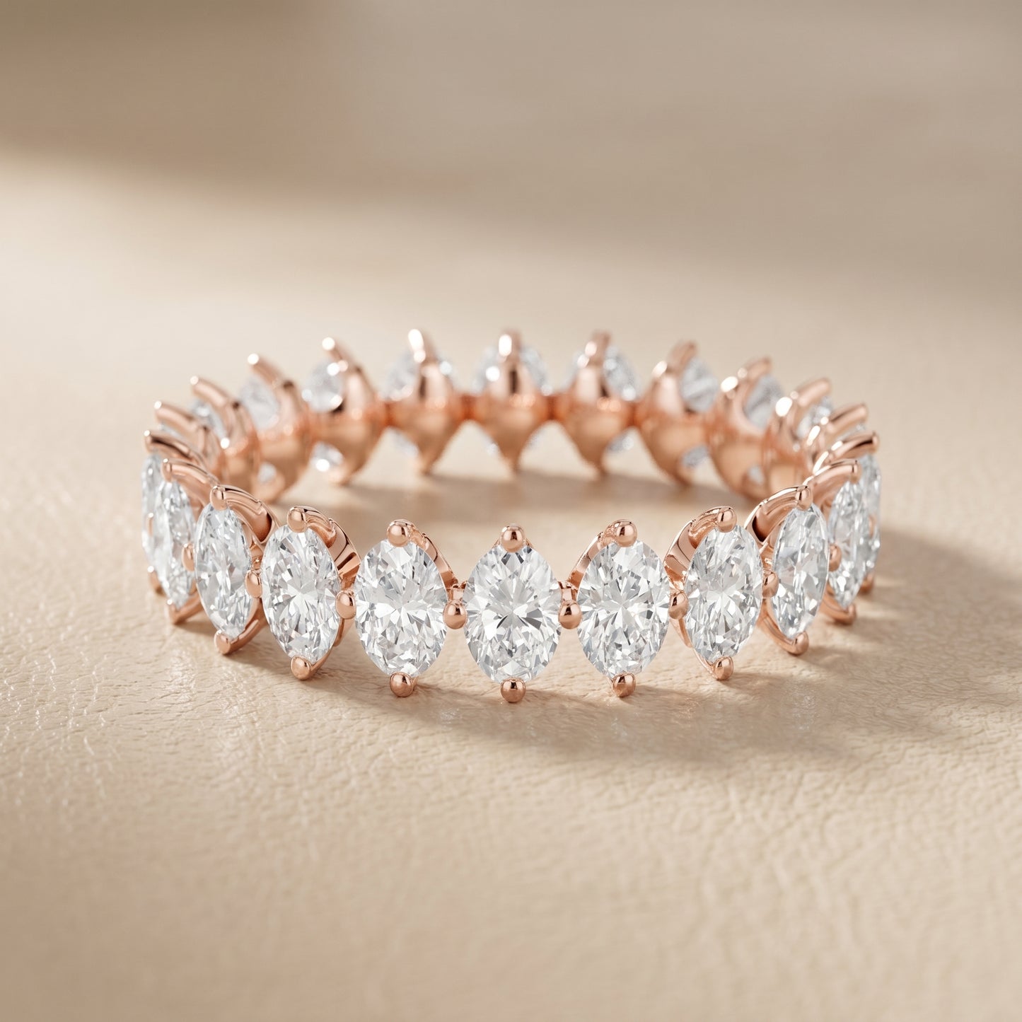 Oval Cut Lab Grown Diamond Ring in Rose Gold