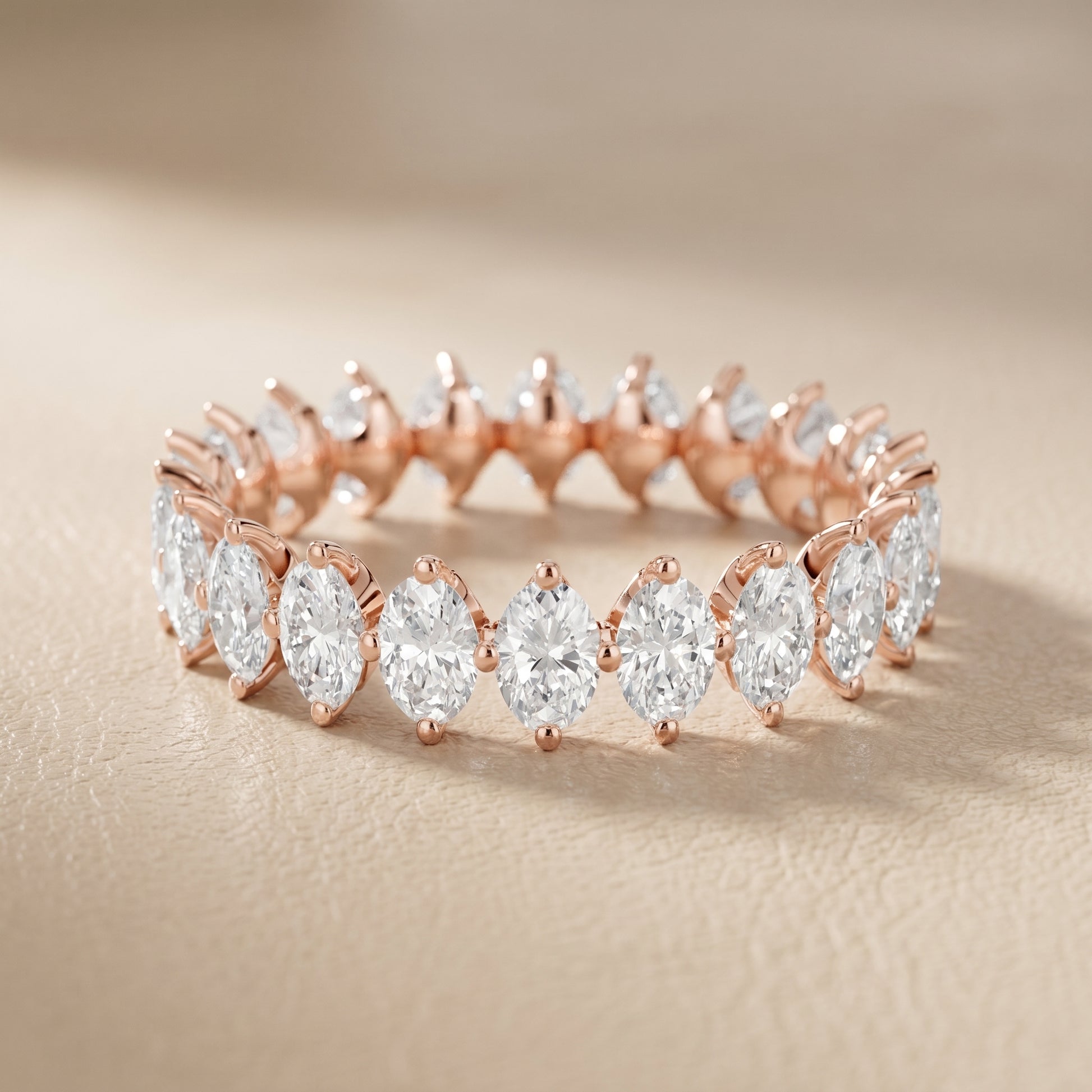 Oval Cut Lab Grown Diamond Ring in Rose Gold
