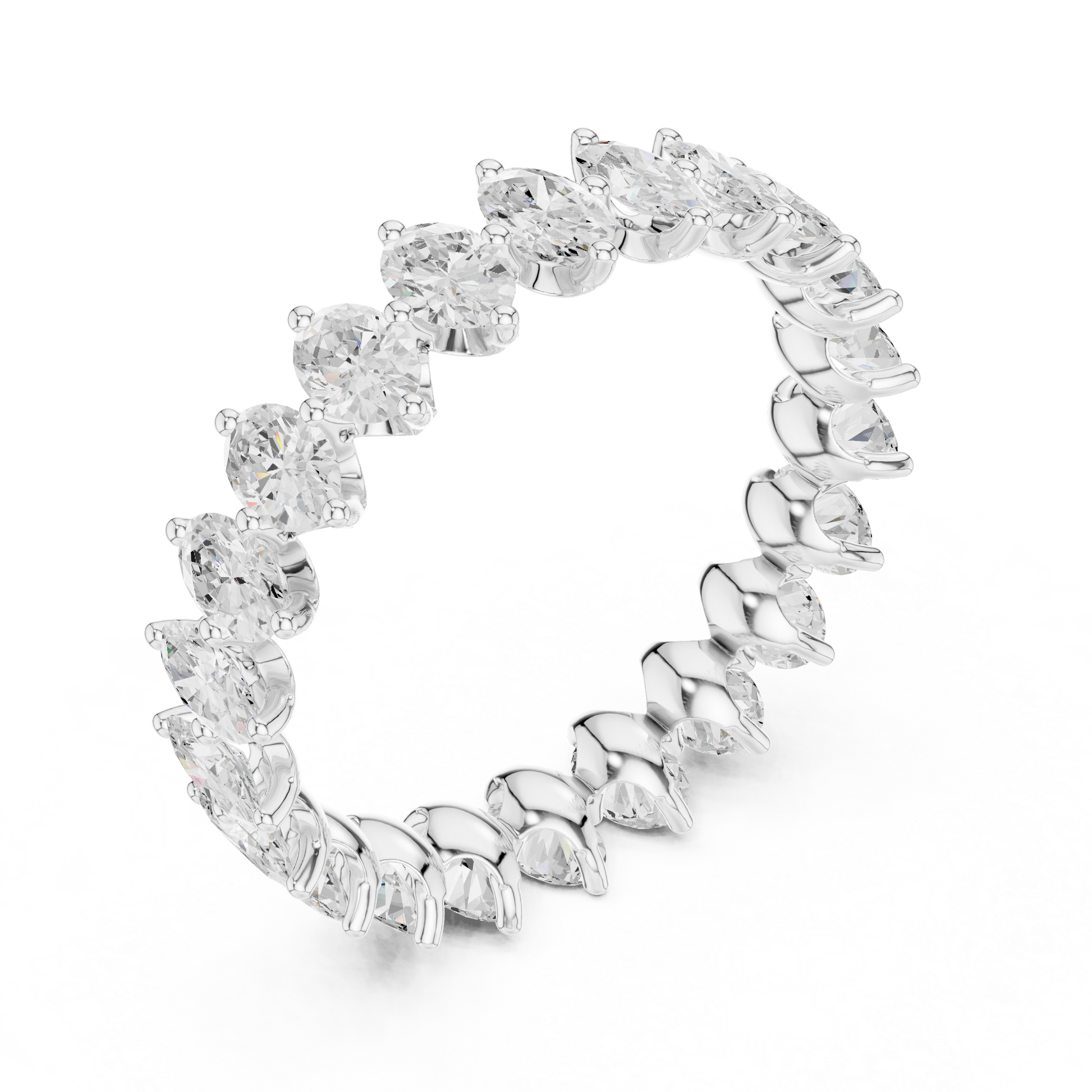 Oval Cut Lab Grown Diamond Ring in White Gold
