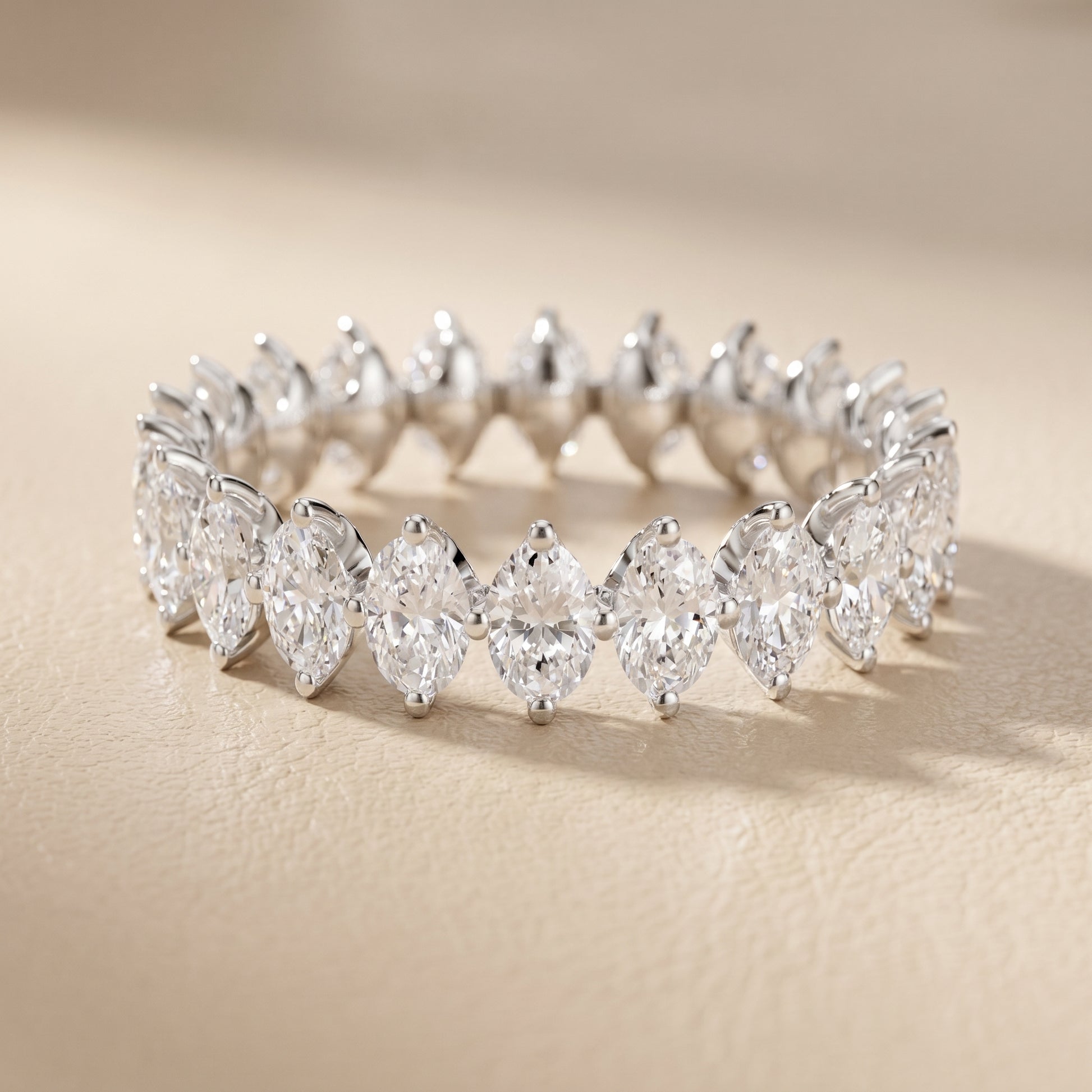 Oval Cut Lab Grown Diamond Ring in Platinum