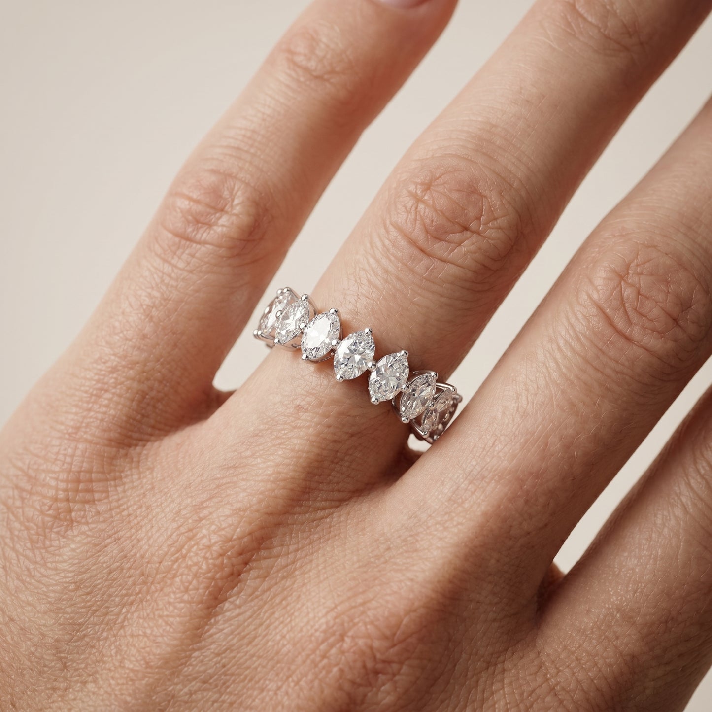 Oval Cut Lab Grown Diamond Ring in White Gold