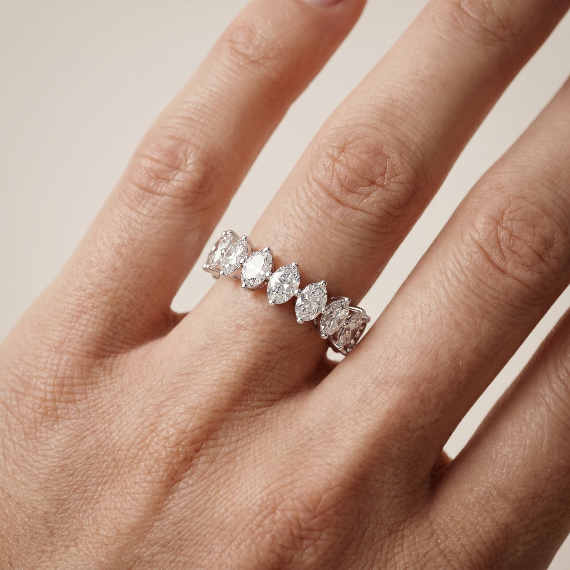 Oval Cut Lab Grown Diamond Ring in White Gold
