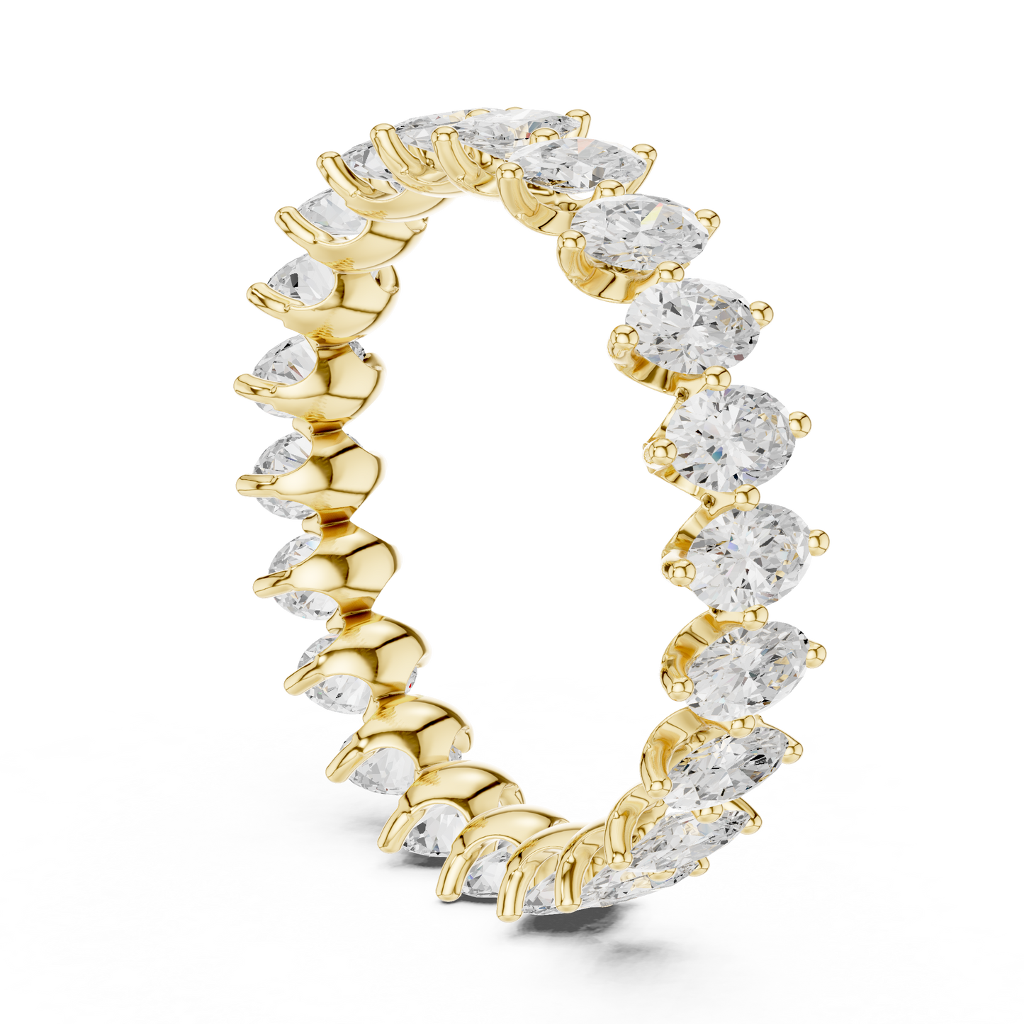 Oval Cut Lab Grown Diamond Ring in Yellow Gold