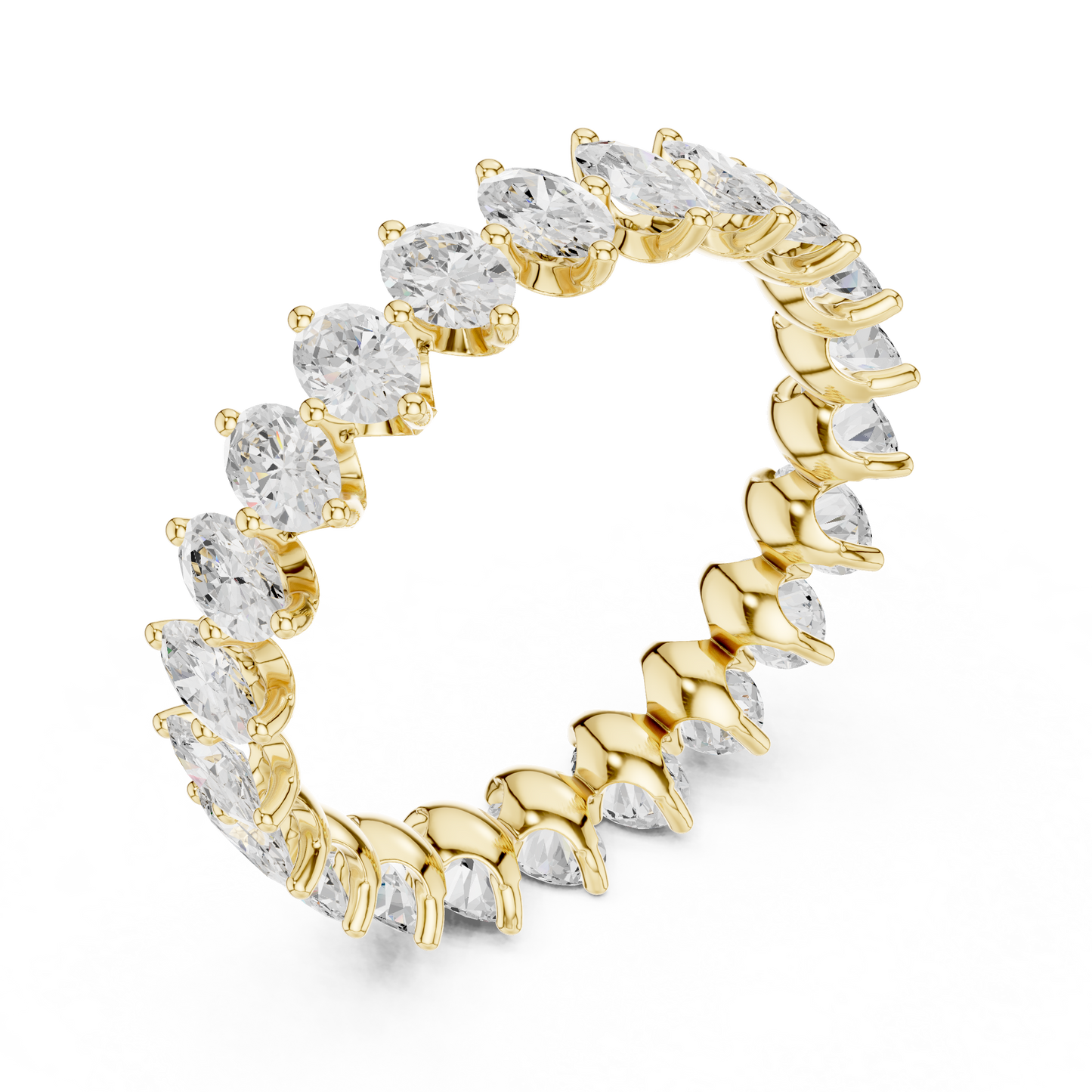 Oval Cut Lab Grown Diamond Ring in Yellow Gold