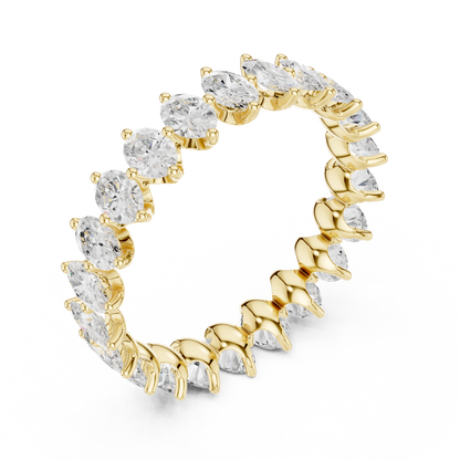 Oval Cut Lab Grown Diamond Ring in Yellow Gold