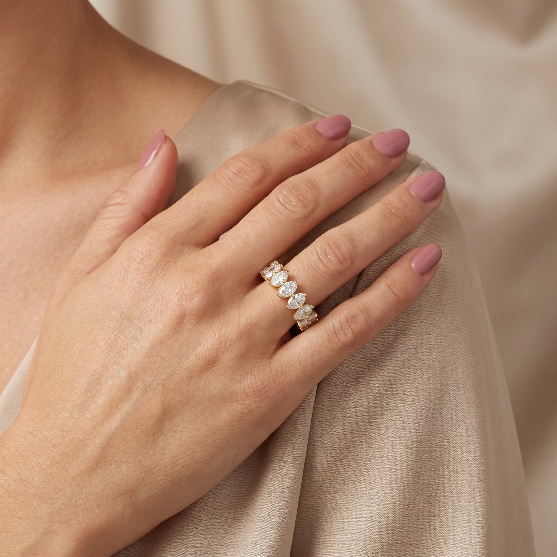Oval Cut Lab Grown Diamond Ring in Yellow Gold