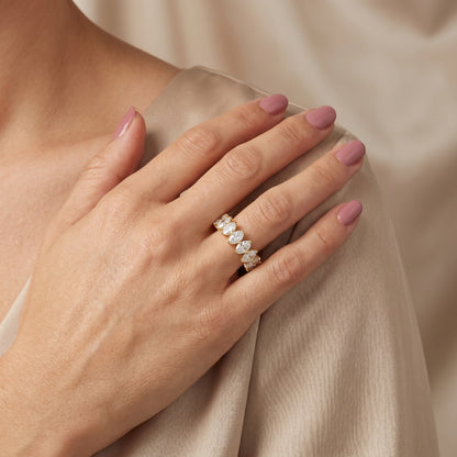Oval Cut Lab Grown Diamond Ring in Yellow Gold