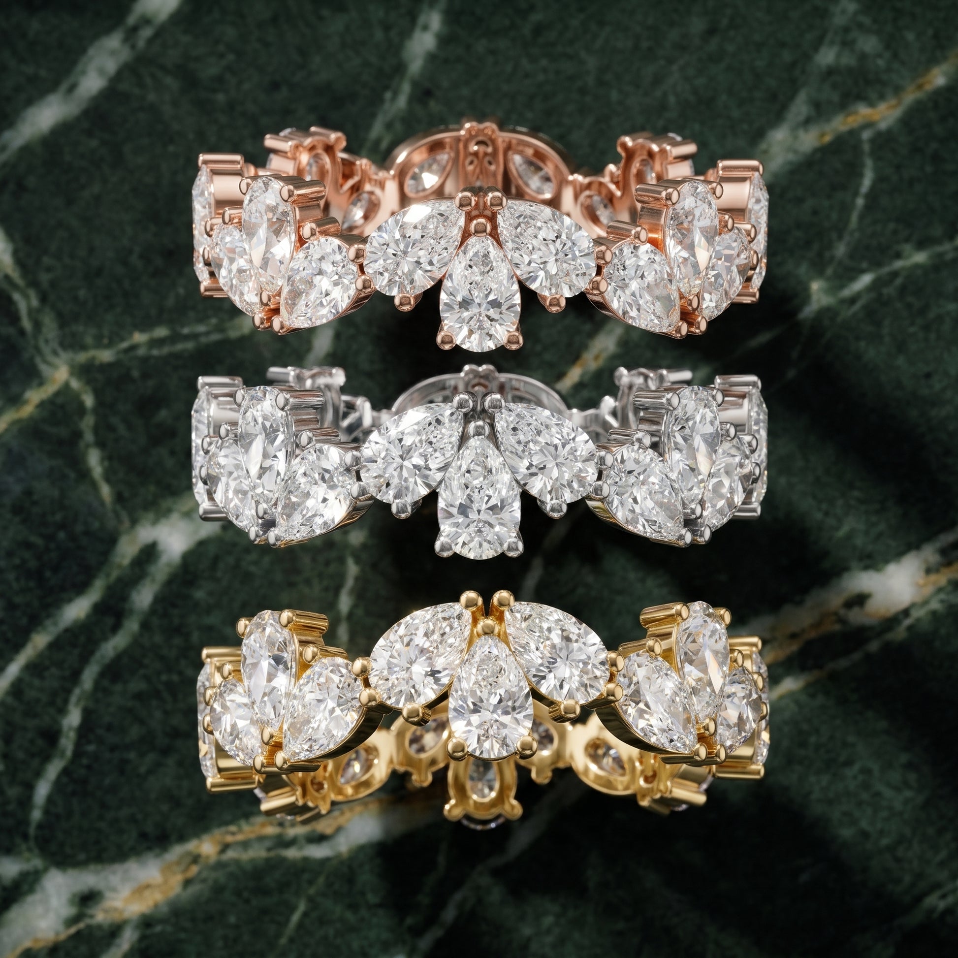 Pear Cut Lab Grown Diamond Ring in Rose Gold