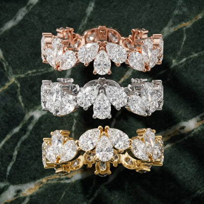 Pear Cut Lab Grown Diamond Ring in Rose Gold