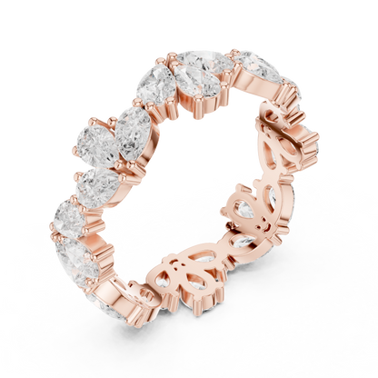 Pear Cut Lab Grown Diamond Ring in Rose Gold