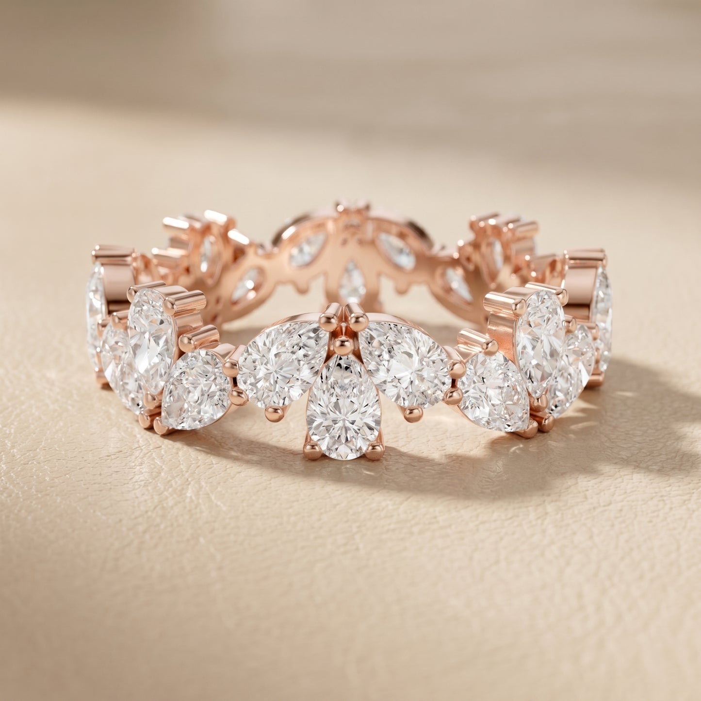 Pear Cut Lab Grown Diamond Ring in Rose Gold