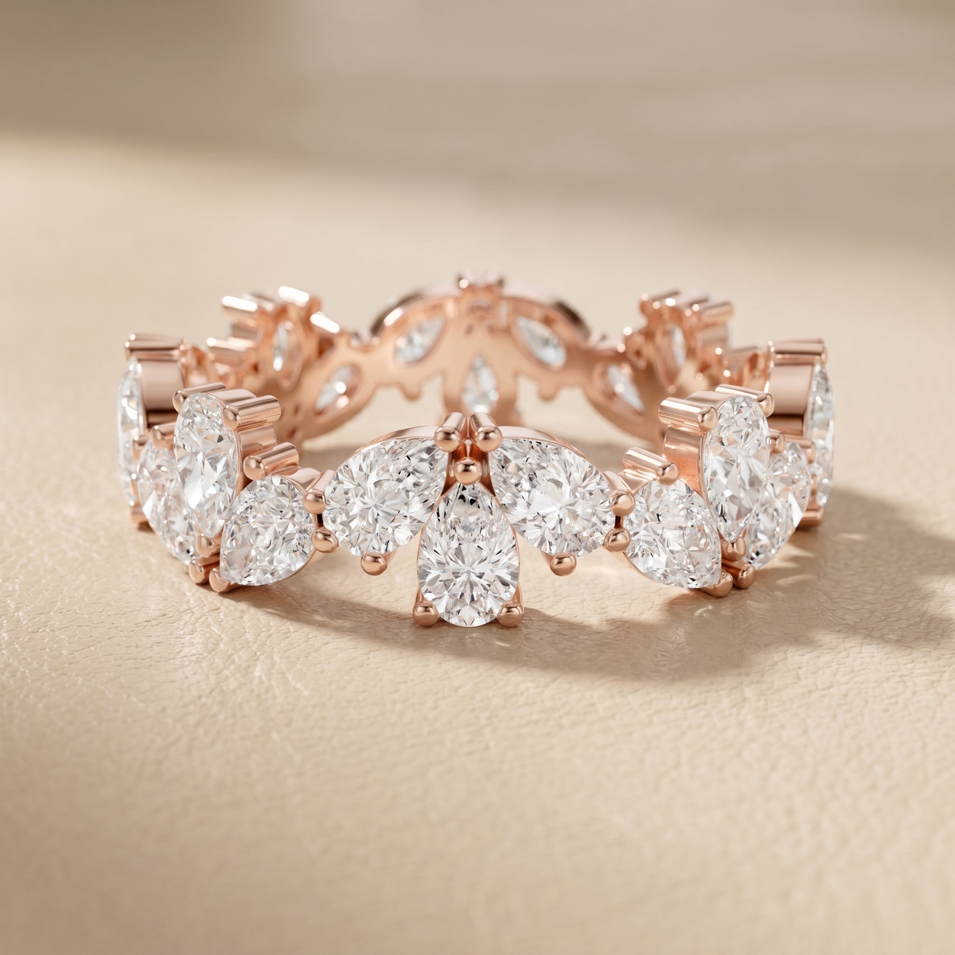 Pear Cut Lab Grown Diamond Ring in Rose Gold