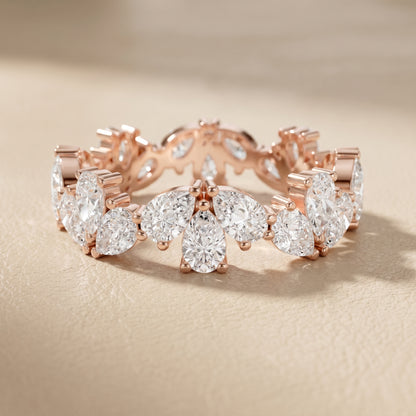 Pear Cut Lab Grown Diamond Ring in Rose Gold