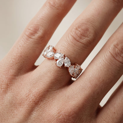 Pear Cut Lab Grown Diamond Ring in Rose Gold