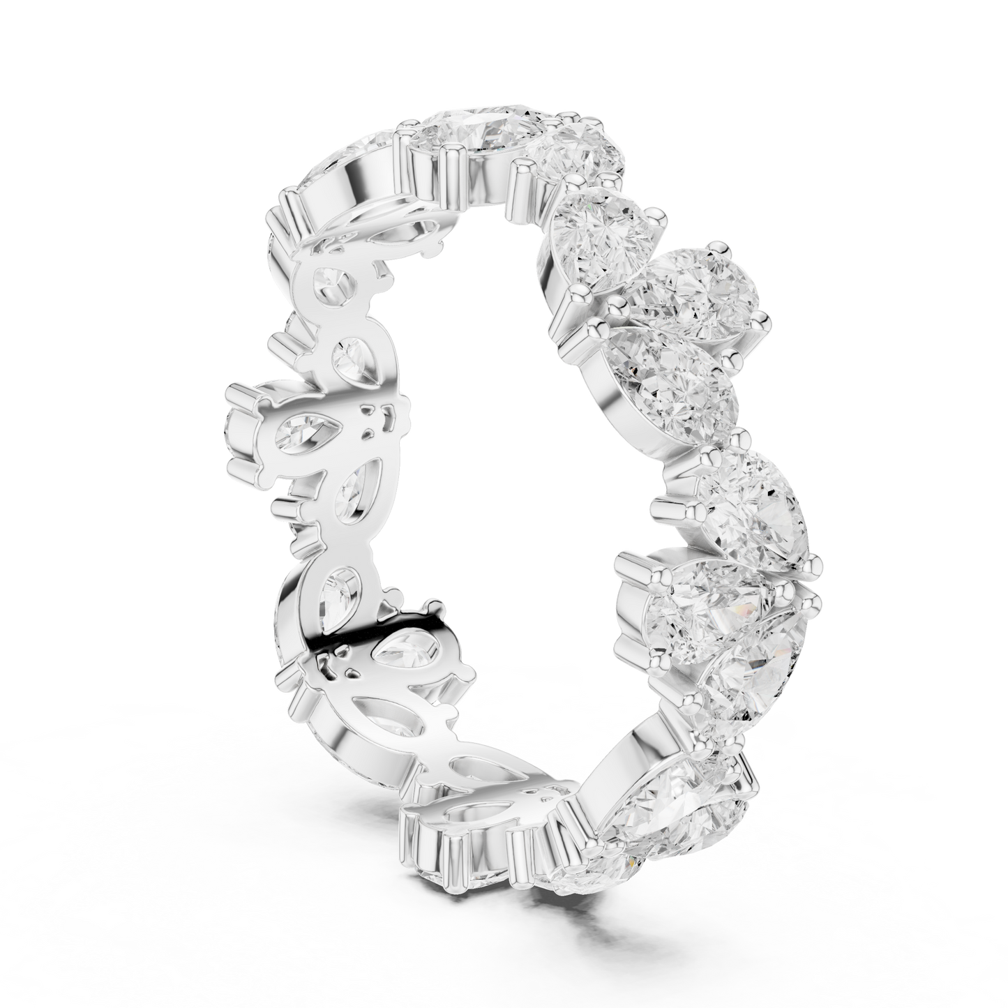 Pear Cut Lab Grown Diamond Ring in White Gold