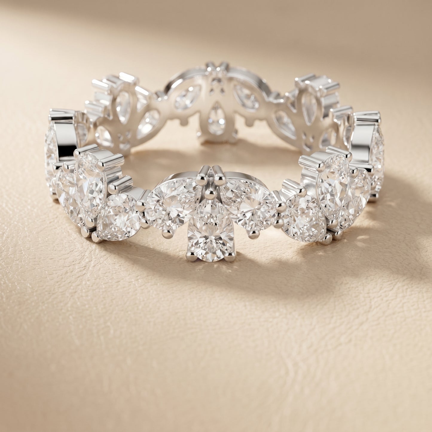 Pear Cut Lab Grown Diamond Ring in Platinum