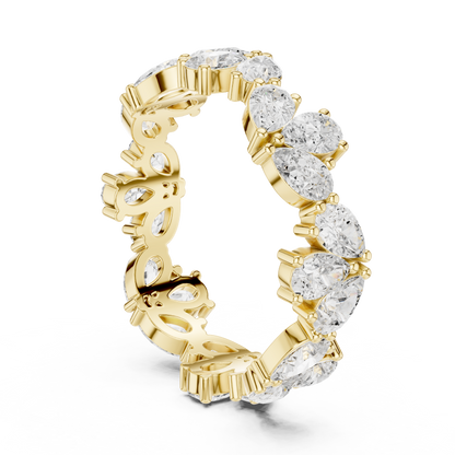 Pear Cut Lab Grown Diamond Ring in Yellow Gold