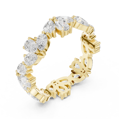 Pear Cut Lab Grown Diamond Ring in Yellow Gold