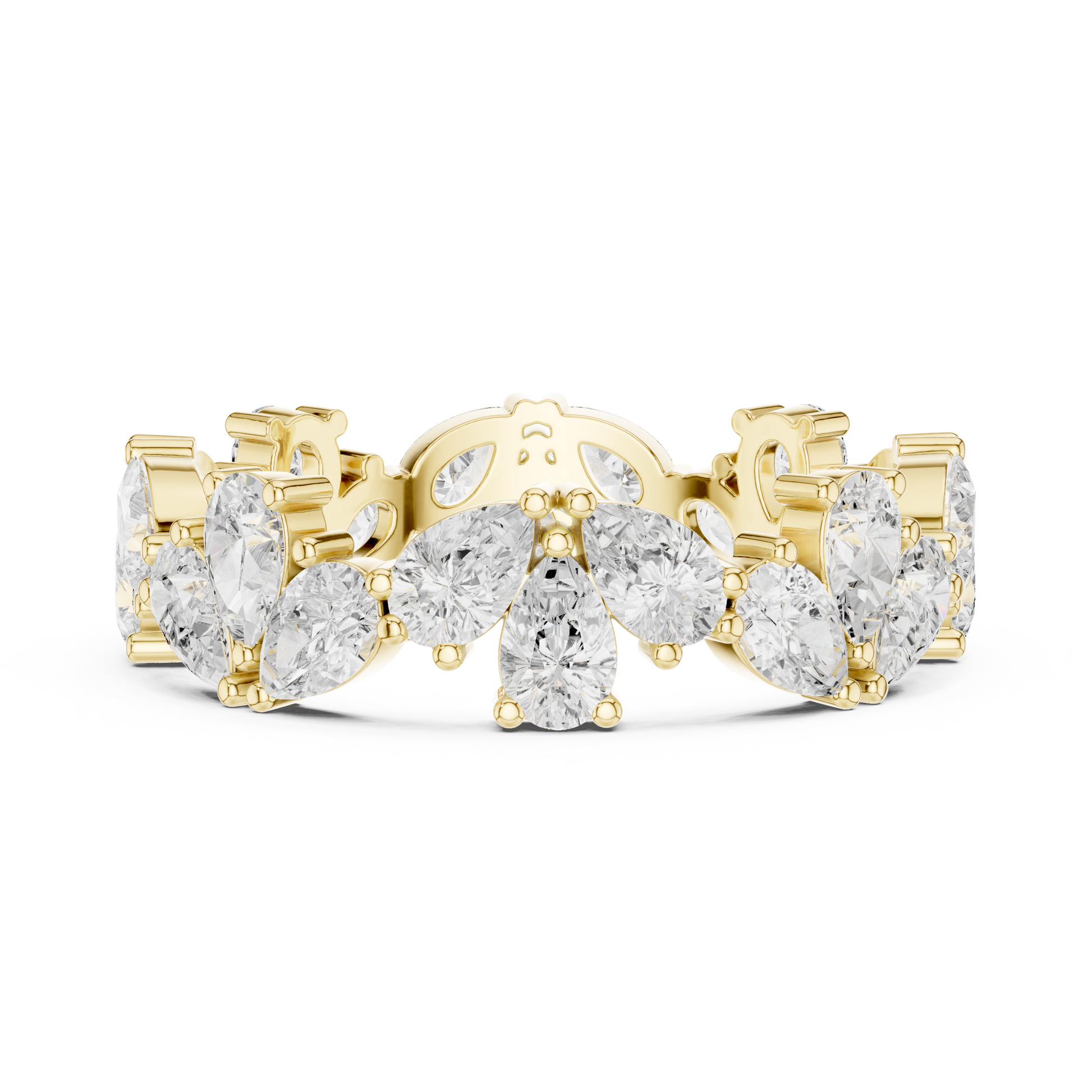 Pear Cut Lab Grown Diamond Ring in Yellow Gold