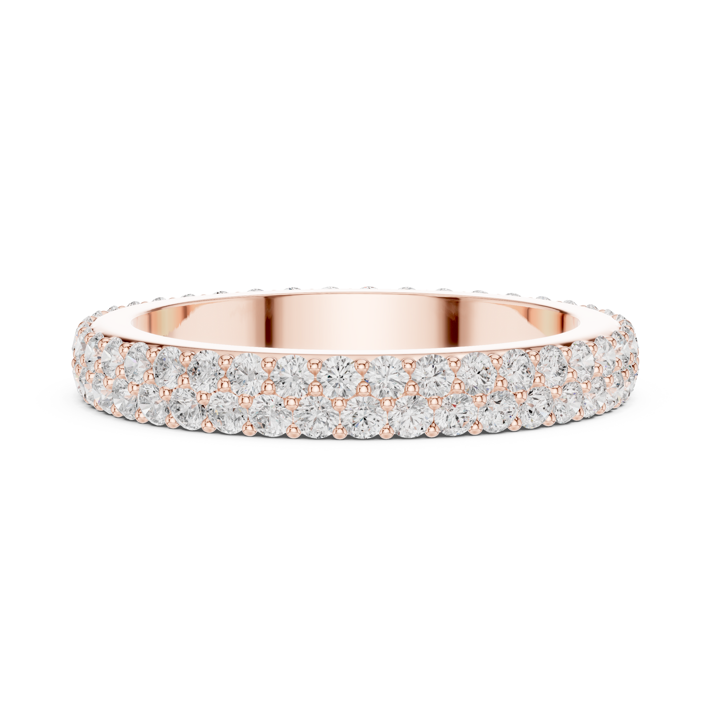 Round Cut Lab Grown Diamond Ring in Rose Gold