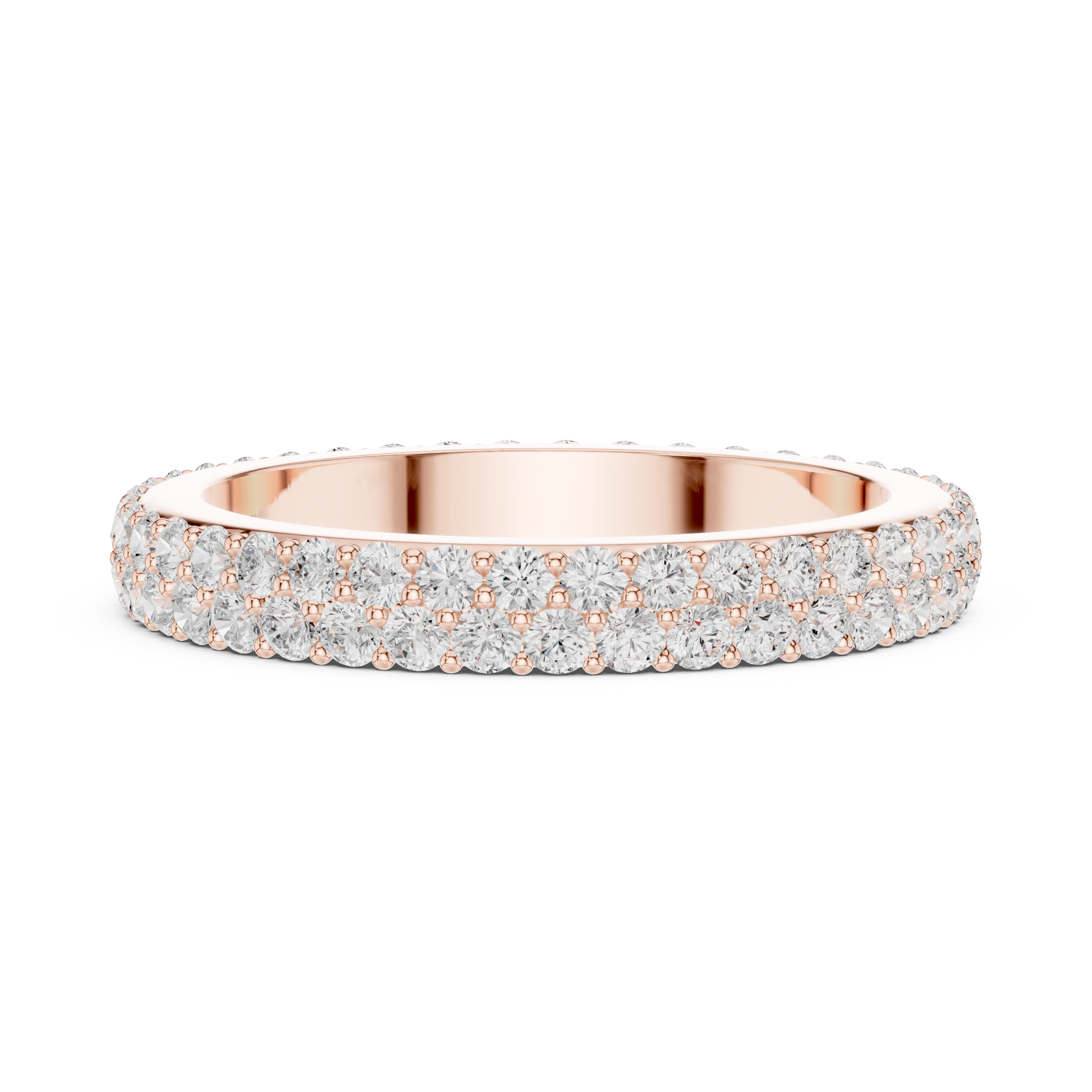 Round Cut Lab Grown Diamond Ring in Rose Gold