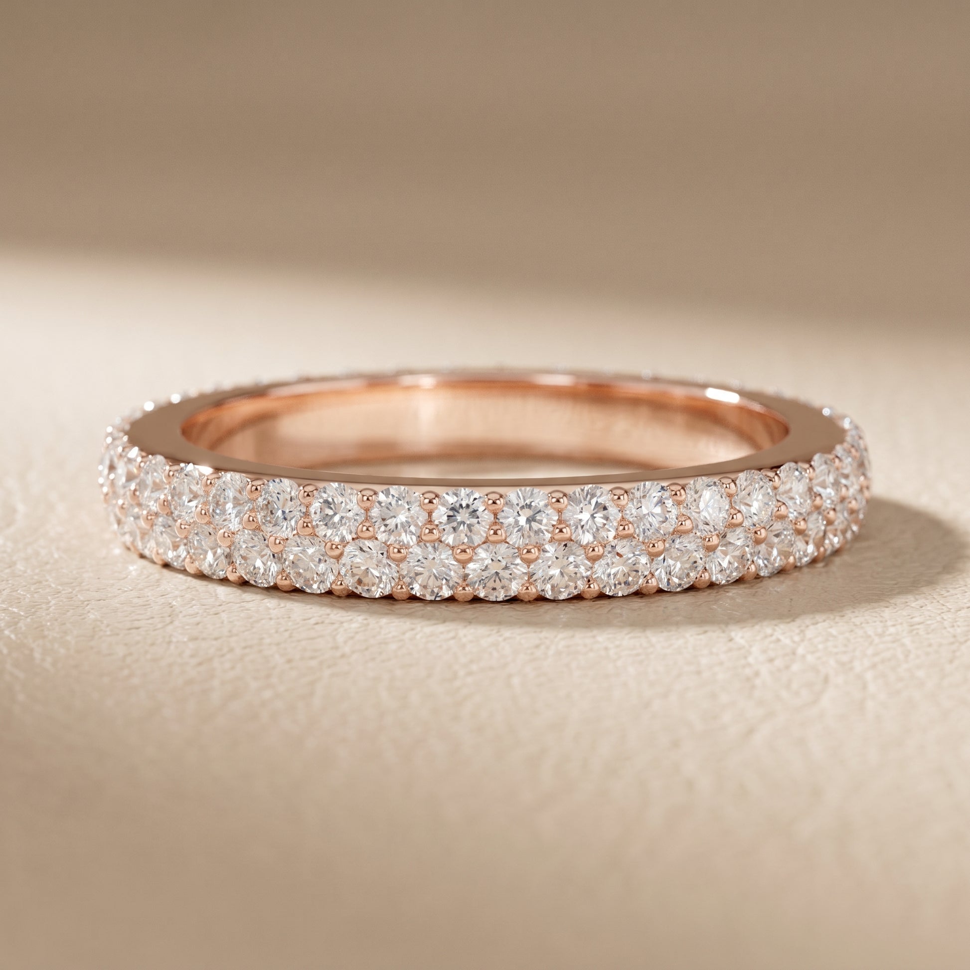 Round Cut Lab Grown Diamond Ring in Rose Gold