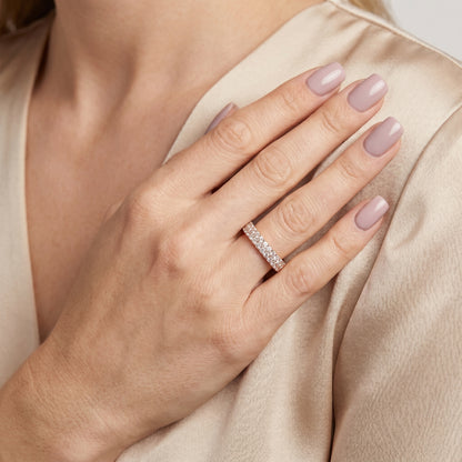 Round Cut Lab Grown Diamond Ring in Rose Gold