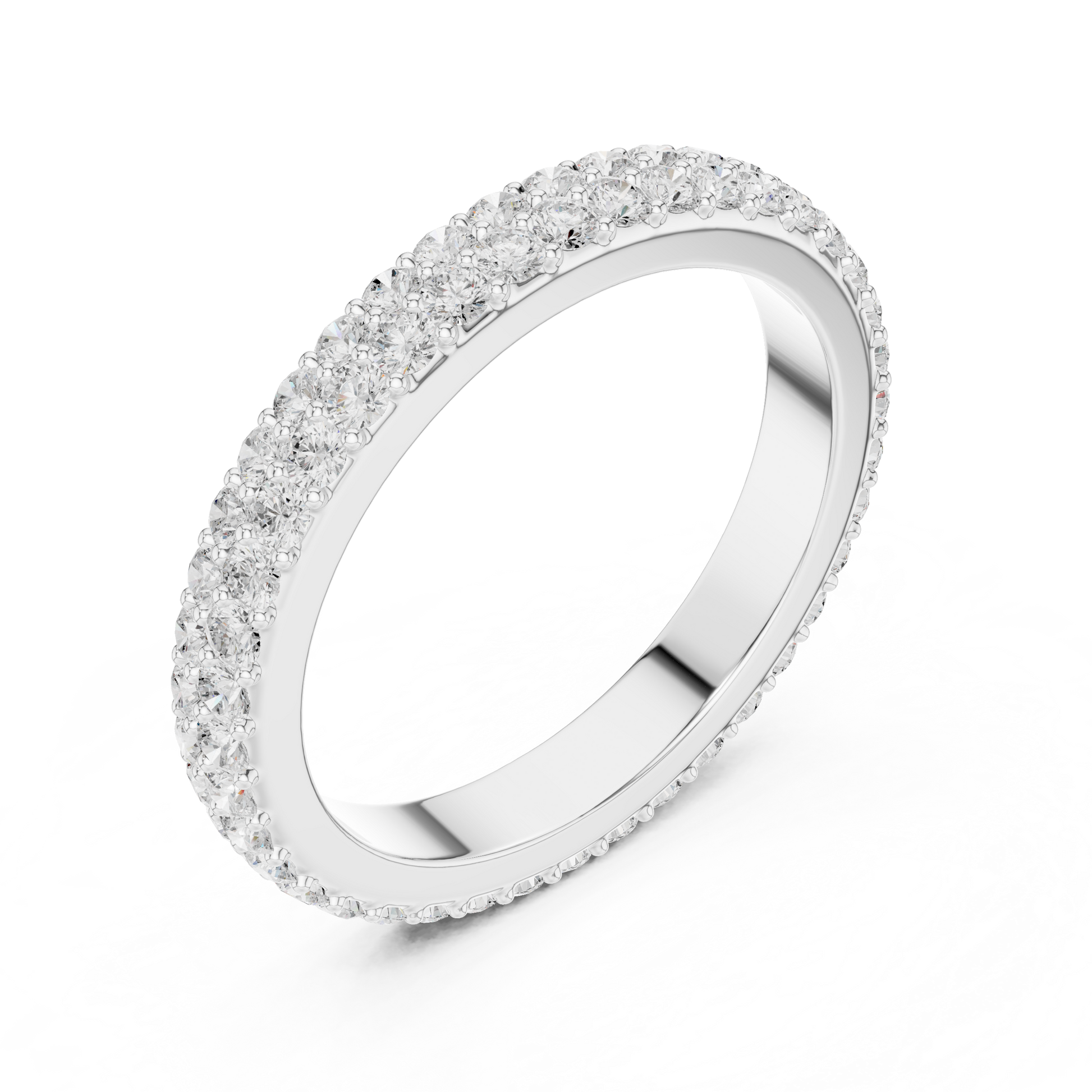 Round Cut Lab Grown Diamond Ring in White Gold