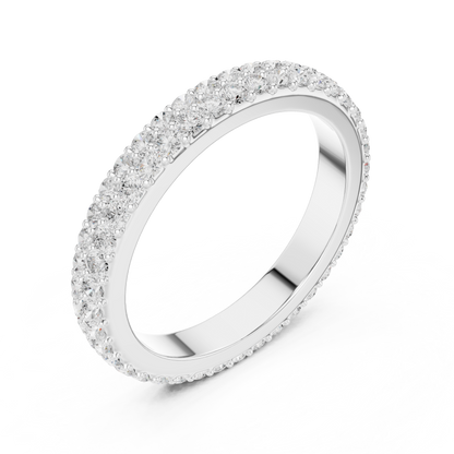 Round Cut Lab Grown Diamond Ring in White Gold